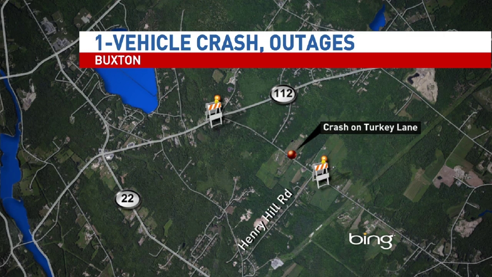 Car crashes in Buxton causing a power outage WGME