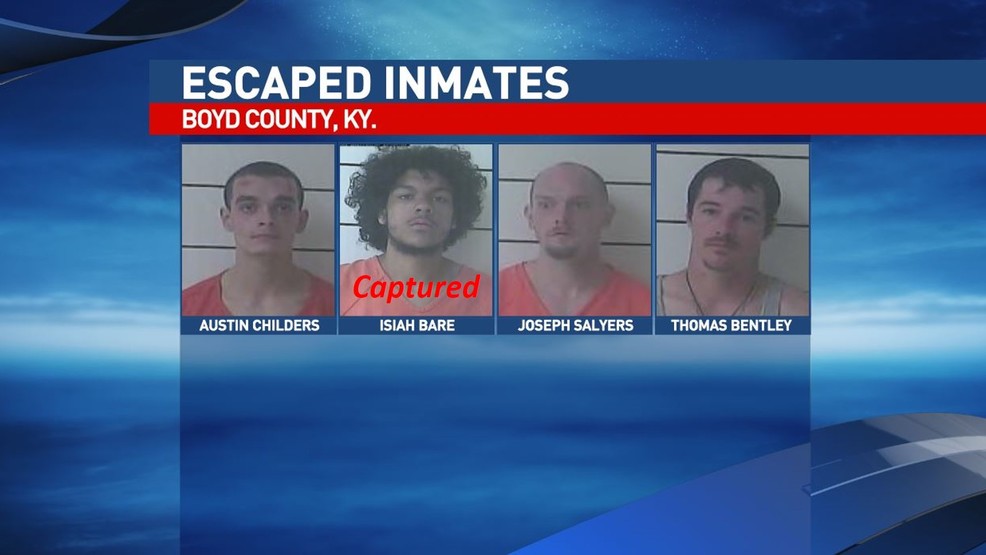 Police say one inmate escapee captured; three remain at large in Boyd