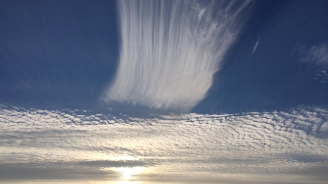 It's raining ice, and it made for cool cloud pics near Lynden