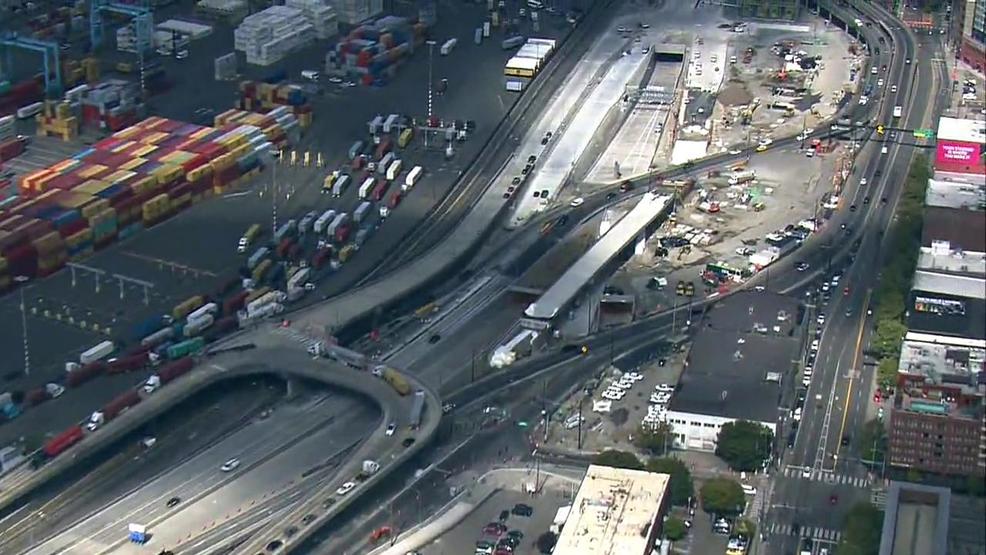 Air 4 video of the construction sites at the south then the north end of the SR 99 tunnel on September 17, 2018.{ } (KOMO Video)Thumbnail poster_50e62dc97c1a49ddbb8c776e520c8577.jpg